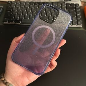 Casetify iPhone 16 Pro Max impact case MagSafe Glitter Indigo